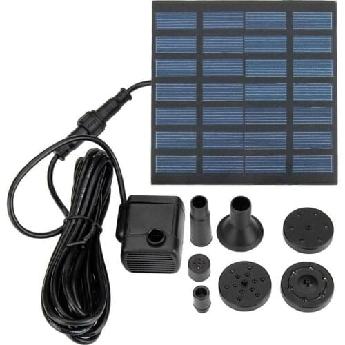 Solar Fountain Free Standing Floating Submersible Solar Water Pump Set with 4 Sprinkler Heads for Swimming Pool Garden