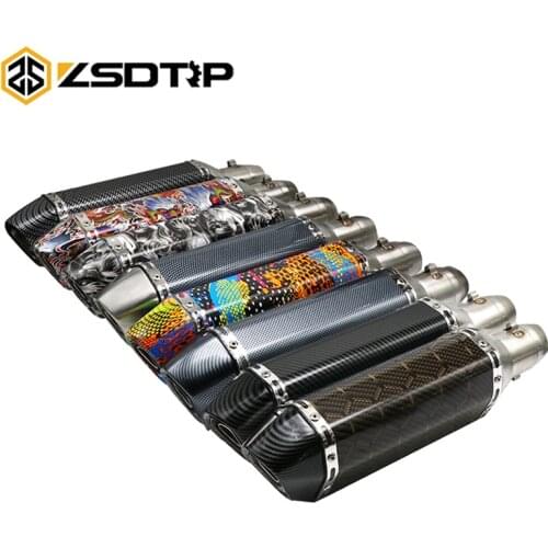 ZSDTRP Motorcycle AK Exhaust Moto Muffler Pipe Escape With DB killer 35-51mm Adapter For cbr 125 xmax 250 GY6 ZX6R