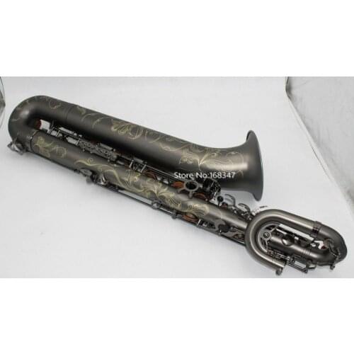 High grade Baritone Saxophone E Flat Matt black plated musical instrument Professional With Case Accessories Free Shipping