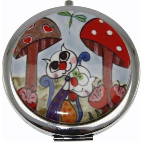 Authentic Tile Woods In Love Romantic Cats Bag mirror mirror зеркало espejo miroir decorative objects