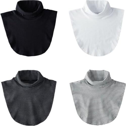 Women Girl Fake Collar Casual Style High Neck for Sweater Blouse