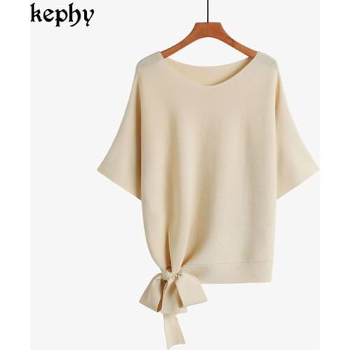 2020 New Knitwear Womens summer Short Sleeve Loose Bat Shirt T-Shirts Top hawaii shirt