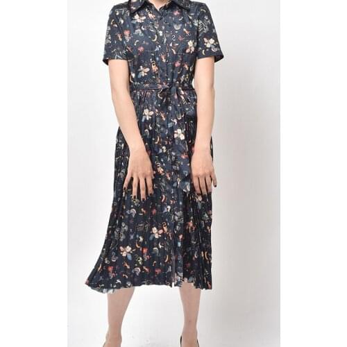 2021SS/ New spring/Summer 2021 classic print dress with drape good version with elegant and dignified shape