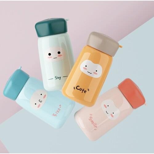 250ML kawaii bottle cute Vacuum Flask 304 Stainless steel double layer Insulated Portable rope thermos cup for women outdoor