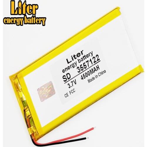 3557122 4500mAh 3.7V lithium Li ion polymer rechargeable battery with a Tablet PC E-book tablet pc power bank