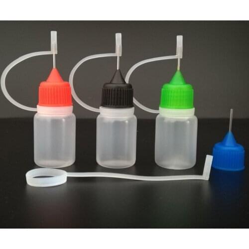 500pcs New 5ml LDPE Empty E liquid Bottle Needle Dropper Bottle with Colorful Screw Metal Needle caps