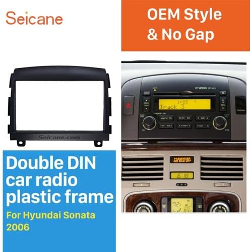 Seicane 2 Din Car Stereo Fascia Radio Panel Trim Installation Kit for 2006 HYUNDAI SONATA Dash Panel Frame SurroundAuto Stereo