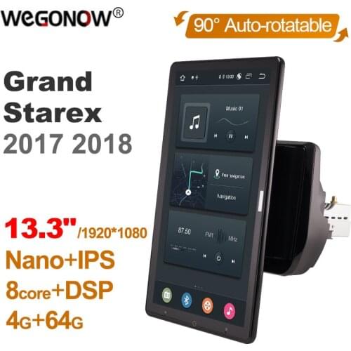 Tesla style PX6 13.3" Android 10.0 Car DVD Player Auto Rotatable Navigation GPS For Hyundai H1 H-1 Grand Starex 2017 2018 Radio