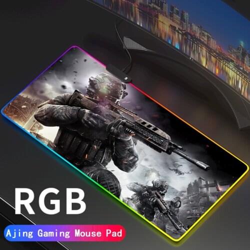Call of Duty RGB Gaming Large Mouse Pad Gamer COD Led Computer Mousepad with Backlight Carpet for Keyboard Desk Mat Support DIY