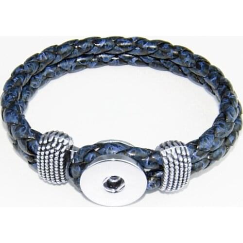 Pu Leather Snap Button Bracelet BR3778 (fit 18mm 20mm Snap)