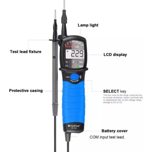 HP-38A Tester Pen,Digital LCD display AC/DC Voltage Tester Non-contact Auto-range,Phase Rotation,Test Detector Continuity Test