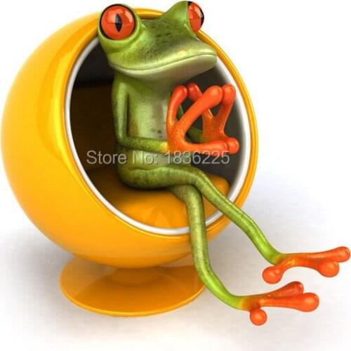 Handmade oil painting 3d pictures Canvas Oil Painting funny animal frog wall sticker 3d kids room decor 3d wallpaper for home