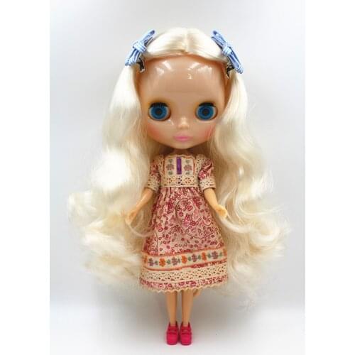 Blygirl Doll white wavy hair 30CM Doll 1/6 Blyth Doll body Fashion Can refit makeup Fashion doll White skin