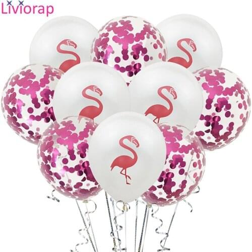 Liviorap 12inch Flamingo Pineapple Dot Balloons Round Animal Confetti Balloons Pink Latex Ballon Hawaiian Party Decor Supplies