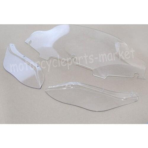 Motorcycle 6" Clear windscreen Windshield & Clear Side Air Wing For Harley Electra Street Glide Touring Bike 1996-2013