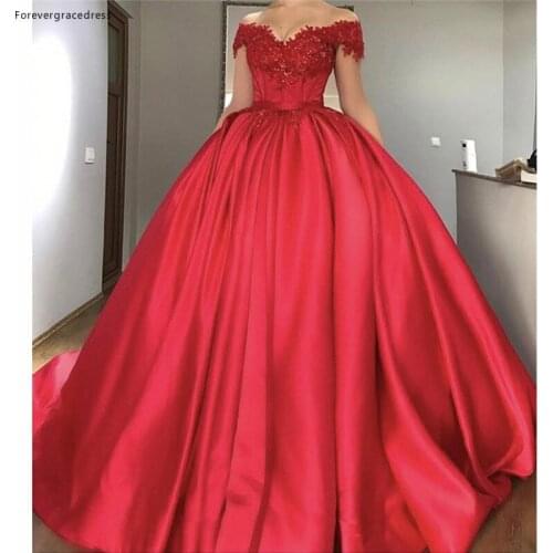 Fashion Off the Shoulders Red Prom Dress Cheap Ball Gown Long Formal Evening Party Gown Custom Made Plus Size