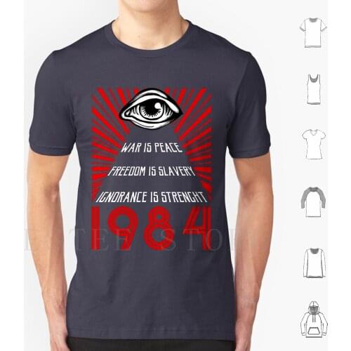 1984 Orwell T Shirt Cotton Men Diy Print 1984 Orwell Dark Fear Gothic Black Net Books War Slavery Hell Bad Demon Darkness