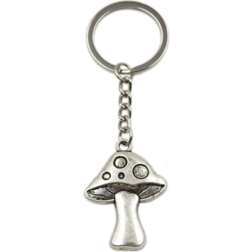 New Hot Men Key Ring Metal Key Chain Keychain Gift Jewelry Silver Color Mushroom Pendant Great Promotion