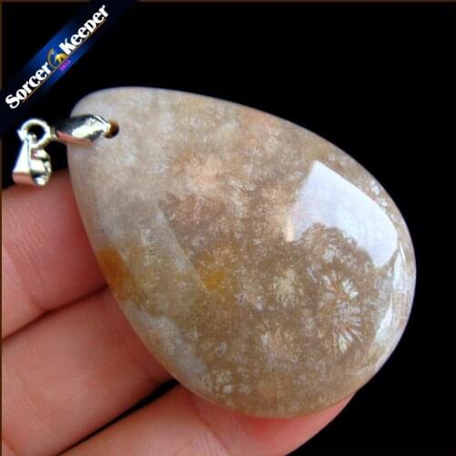 New Trendy Necklaces Pendants Natural Stone Coral Fossil Drop Beads Slide Wholesale Jewelry For Women Free Shipping LS243