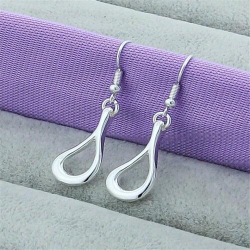 NEW 925 Sliver Color Raindrop Pendant Drop Earrings Fashion Jewelry For Female Daily Party Accessories Christmas Gift