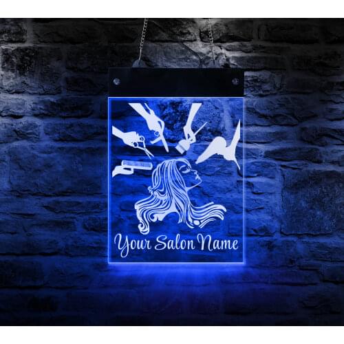 Hair Stylist Hairdresser Custom LED Acrylic Display Sign Barber Shop Beauty Salon Business Wall Hanging Sign Lighting Home Decor
