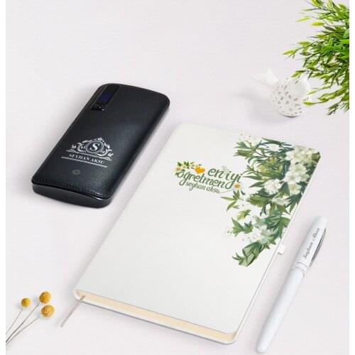 Personalized Daisy Themed Best Teacher White Notebook Pen 12.000 Mah Powerbank Gift Seti-5