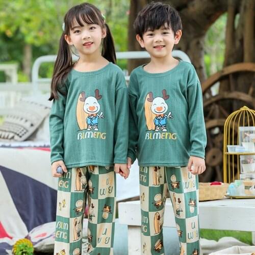 Childrens Boys Pajamas Sets Teens Girl Sleepwear 2pcs Babys Cartoon Dinosaur Homewear Autumn New Fashion Kids Casual Nightwear