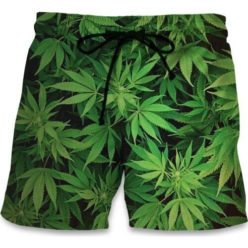 CJLM Casual Beach Shorts Fashion Maple Leaf Weeds 3D Print Men Korte Broek Summer Fitness Trunks Bermuda Boardshorts Clothing