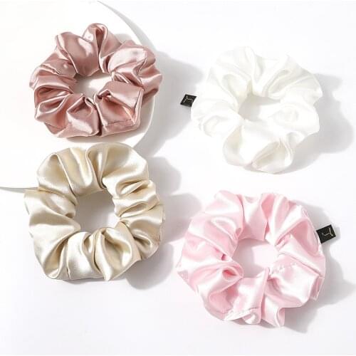 Top Shelf Luxury Satin Hair Scrunchies Women Silk Scrunchie Elastic Smooth Hair Bands Girls Headpiece Rubber Hair Ties