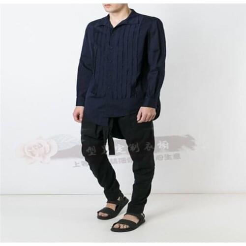 S-6XL!! The new design asymmetrical shirt size mens fashion mens fashion new mens long sleeve jacket