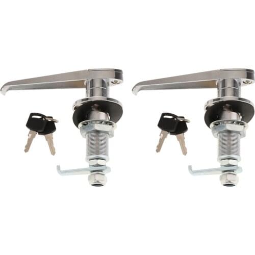 Silver Cabinet Door Handle Lock L With 2 Keys For Truck Toolbox Cabinet