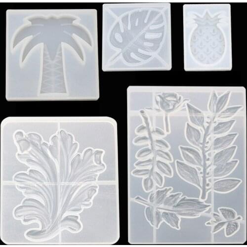 DIY Silicone Leaf Coconut Tree Pineapple Mold Resin Leaves Mold Home Decoration Handmade Crafts Table Decorate Tools Accessories