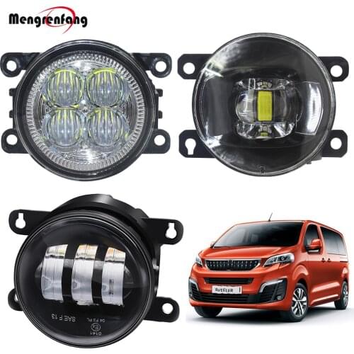 LED Fog Light Assembly H11 Car Front Bumper Lens Fog Lamp Daytime Running Light DRL 12V For Peugeot Traveller 2016 2017 2018