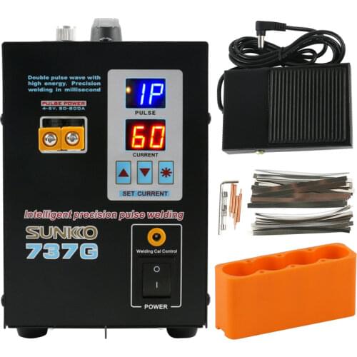 737G LED Light Protable Battery Spot Welder Dual Modes 0.05-0.2mm Weldability Intelligent Precision Pulse Spot Welding Machine