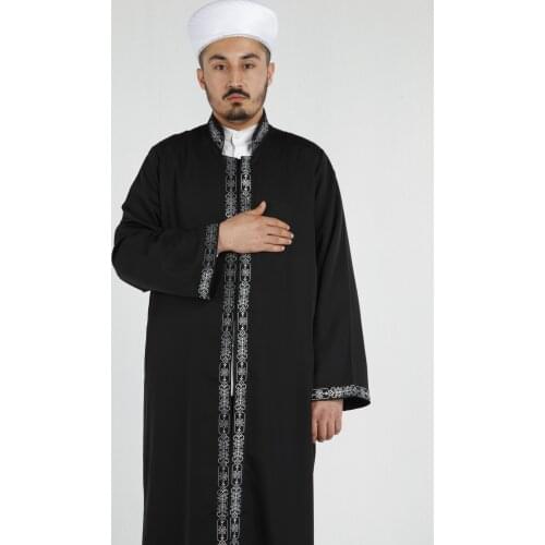 İmam Cübbesi Türk Stili İmam Elbisesi Kaliteli Cepli Cübbe Siyah cübbe Tod Fabric Lux Polyester