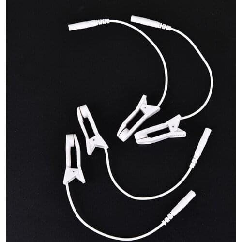 2pcs Electrode Ear Clips Breast Nipple Ear Pain Relief Clip Tens Electrode Lead Wire Connecting Cable Sleeping Aids Earclips