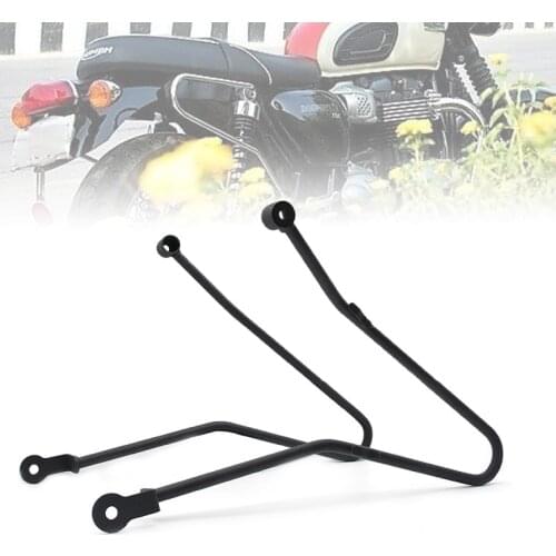 1Pair Motorcycle Saddle Bag Metal Frosted black Support Guard Bars Side Mounts Holder Bracket for Triumph SE T100 2001 - 2015