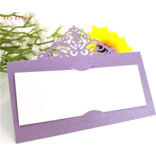 10pcs Hollow Wedding Laser Cut Decor Table Cards 9x9cm Place Setting Name Card for Wine Glass Wedding Supplies 7Z-SH873
