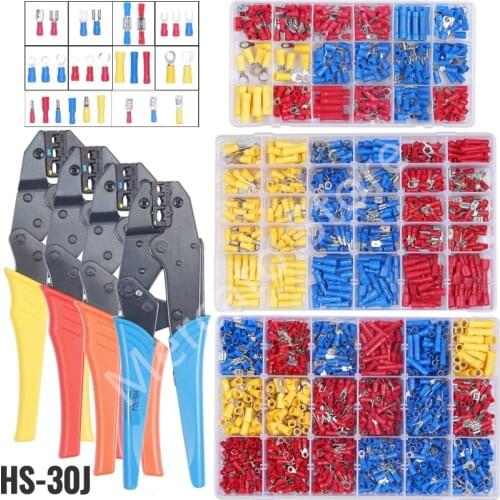 1200/720/300PCS Insulated Cable Connector Electrical Wire Crimp Spade Butt Ring Fork Set Ring Lugs Rolled Terminals Assorted Kit