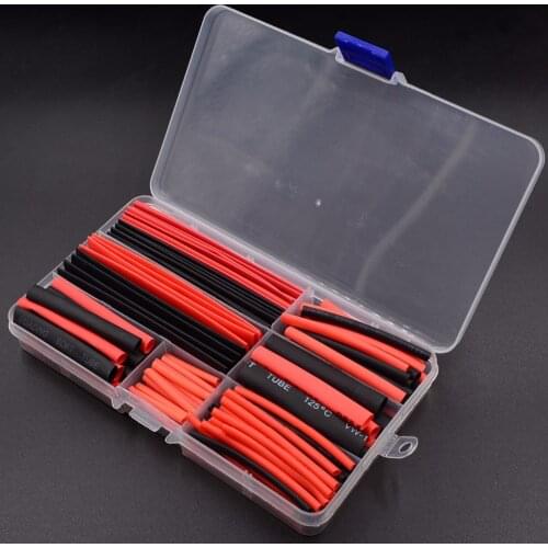 150 PCS Black And Red 2:1 Assortment Heat Shrink Tubing Tube Car Cable Sleeving Wrap Wire Kit