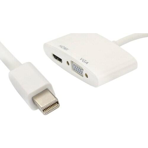 2 in 1 DisplayPort mini DPTo HDMI VGA Adapter Cable for MAC Macbook Pro Air Apple computer 50PCS