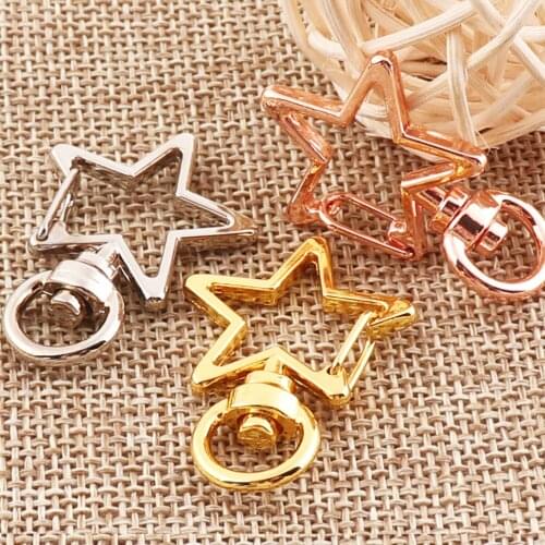 30 PCS Rose Gold Silver Gold Stars Lobster Swivel Clasps Hook Carabiner Buckle Gate Bag Strap Handbag Snap Purse Hook