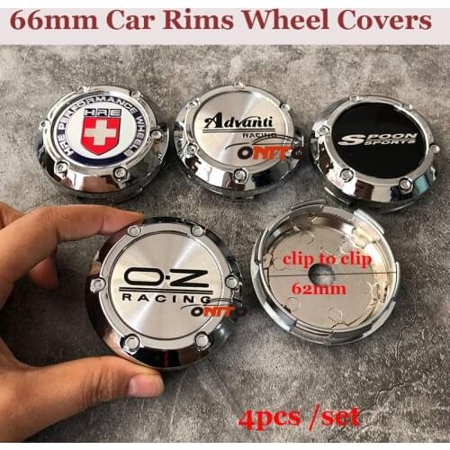 4pcs/set 66mm 6.6cm 66mm Auto Car Emblem Rims Wheels Hub Center caps For HRE Advanti Spoon O.Z Racing OZ logo badge label Covers