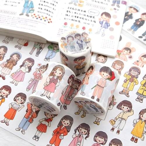 5.5mm * 5.2m Clothing Matching Series Washi Tape Boy Girl Cute Scrapbooking Decoration Material Stickers Stationery Supply