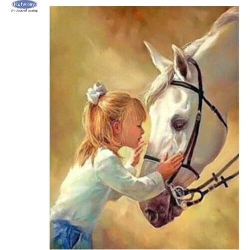5D Diamond Painting Girl And Horse Gift Home Decor Diy Needlework Diamond Embroidery Mosaic Cross Stitch Kit Gift New Arrival