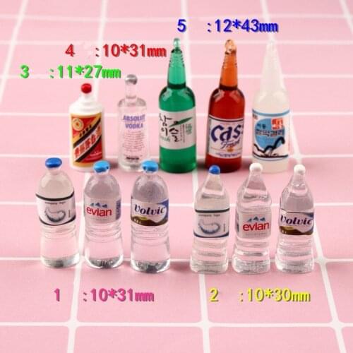 8 PCS Mini Mineral Water Bottles Dollhouse Miniature Toy Doll Food Kitchen Living Room Accessories Kids Gift Pretend Play Toys