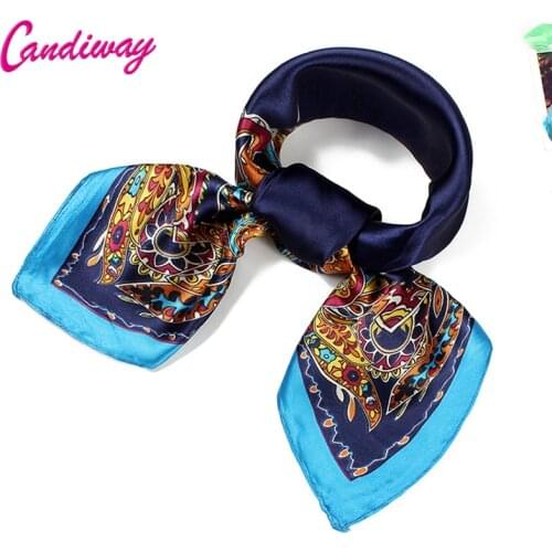 Bandana Women Small Square Silk Scarf Scarf NeckerChief Casual 2017 Hot Sale 60 cm
