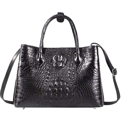 Linshe crocodile Big bag Female bag new 2021 large capacity Bucket bag One shoulder women crocodile handbag