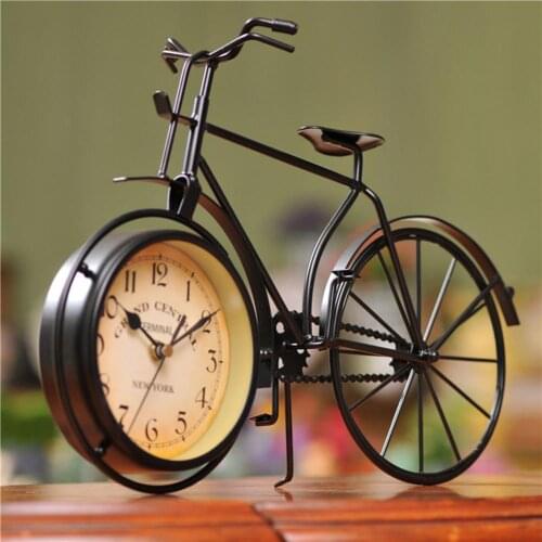Retro Vintage Silent Iron Bike Bicycle Clock Home Office Living Room Table Decor Study room decor gift for friends unique style