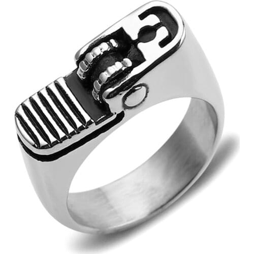 Gothic Lighter Rings Anillo Hombre Non-Functional Got a Smoke Polishing Ring for Mens Punk Gift Alloy Jewelry Smoker Gift